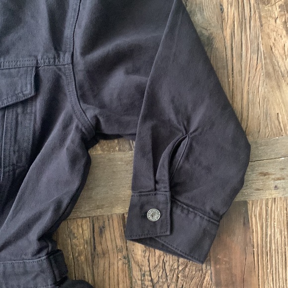 7 For All Mankind Black Denim Button-Down Romper with pockets 100% Cotton - Picture 7 of 14